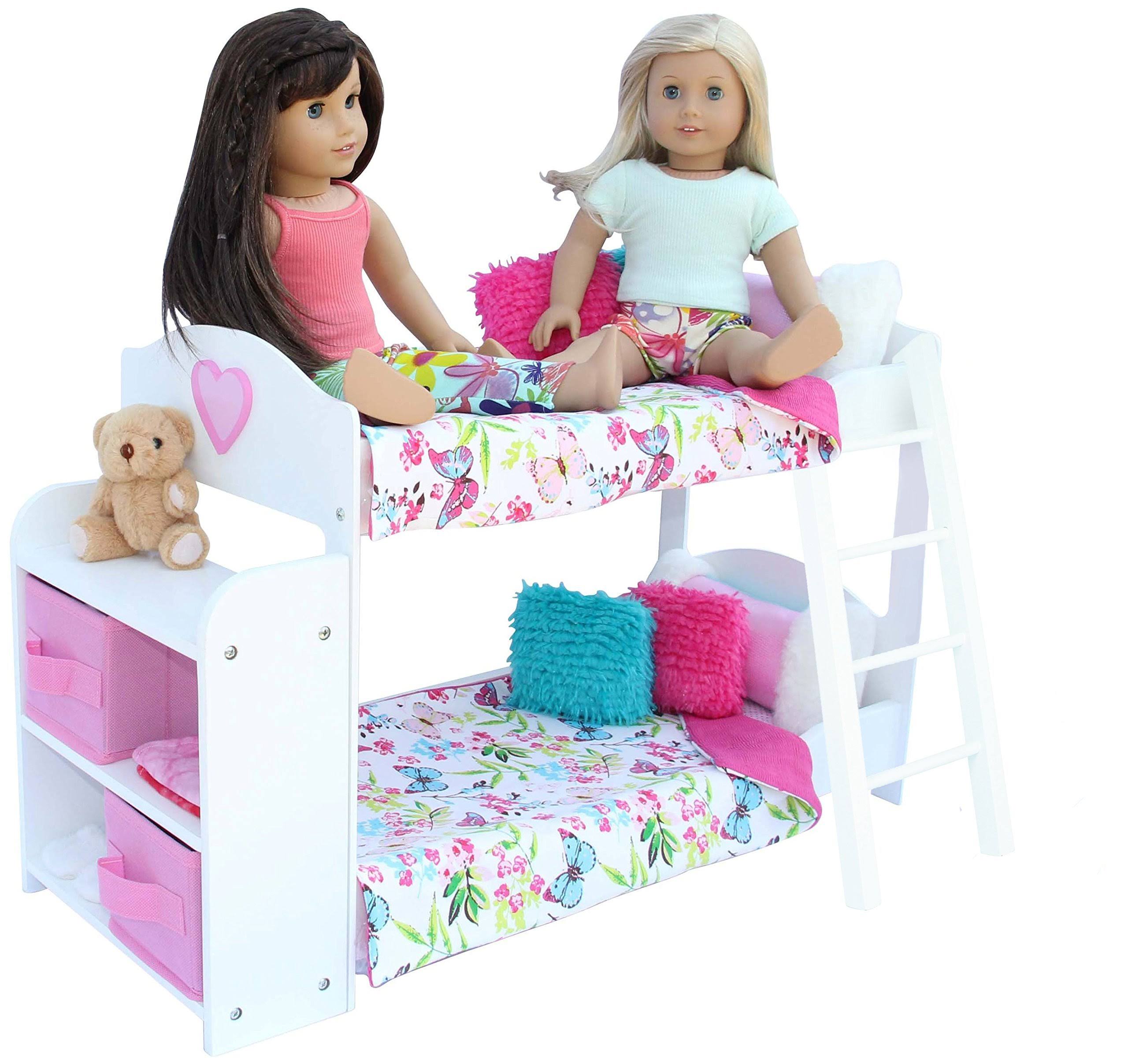 20 pc. Doll Bedroom Set for 18 inch American Girl Doll. Includes: Bunk Bed,