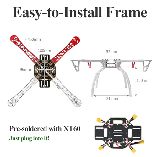 HAWK’S WORK F450 Drone Kit to build, DIY Quadcopter Set, Frame + Pixhawk + GPS + Power Module + ESC + Brushless Motor + Prop + Battery + Accessory + Guild Book & Video