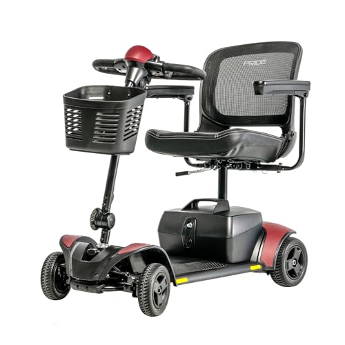 Pride Mobility Go Go Elite Traveller 2 4-Wheel Scooter - Travel Mobility for Adults, 18 Ah Battery, 300 Lbs Weight Capacity, 17"x17" Foldable Seat, Iceberg Blue - SC442E w/18AH