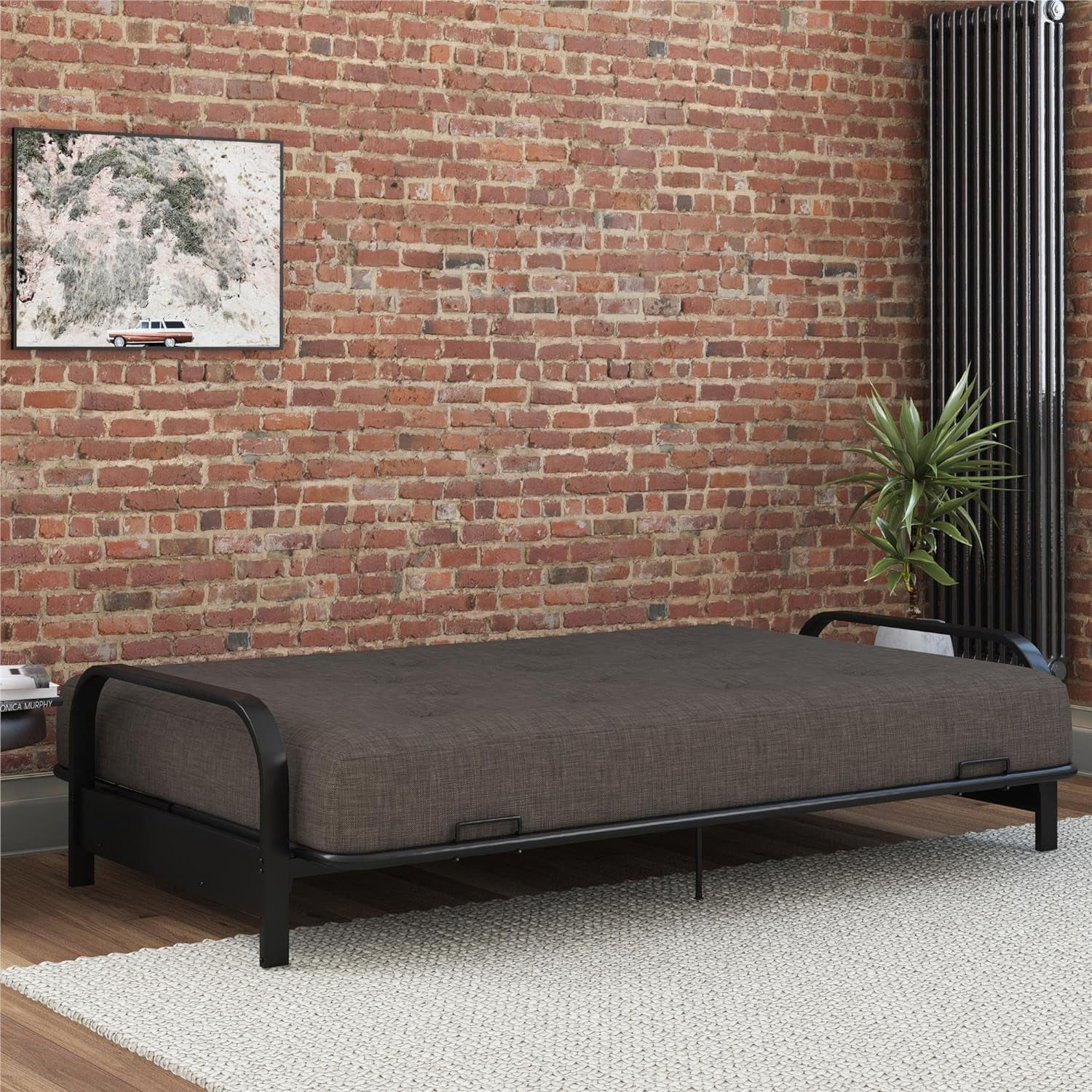 Cozey 8-Inch Pocket Spring Coil Futon Mattress, Polyester Linen, Full, Taupe Gray
