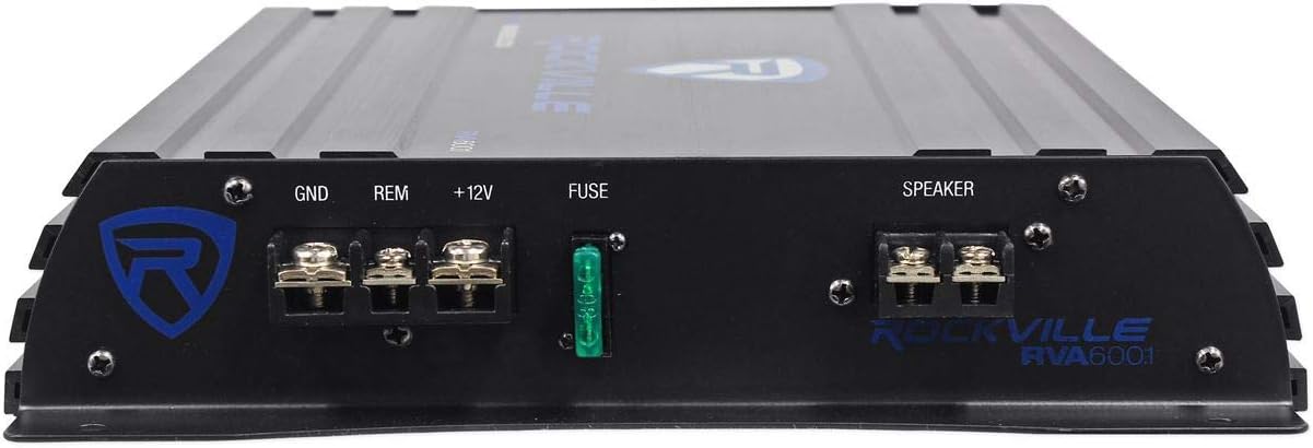 Rockville RV8.2A 800 Watt Dual 8 Car Subwoofer Enclosure+Mono Amplifier+Amp Kit