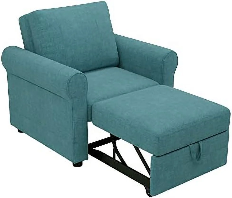 YZboomLife 3-in-1 Sofa Bed Chair  Convertible Sleeper Chair Bed with Adjustable Backrest Into  Sofa  Single Bed  Modern Chair Bed for Living Room Bedroom Teal