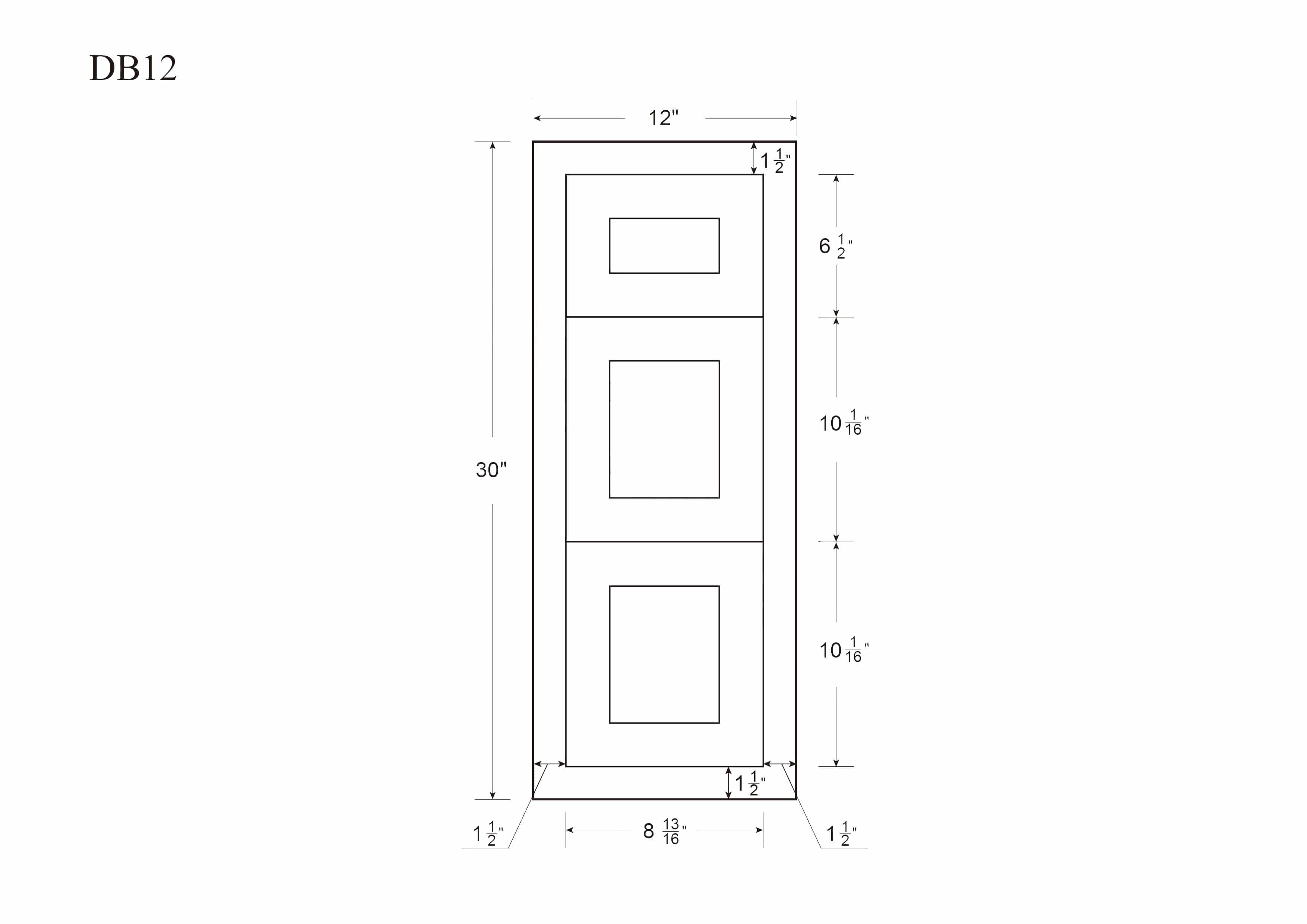 RTA Wholesalers 24 inch Wide Drawer Base Kitchen Cabinet Three (3) Drawers Snow White Inset Shaker - Unassembled