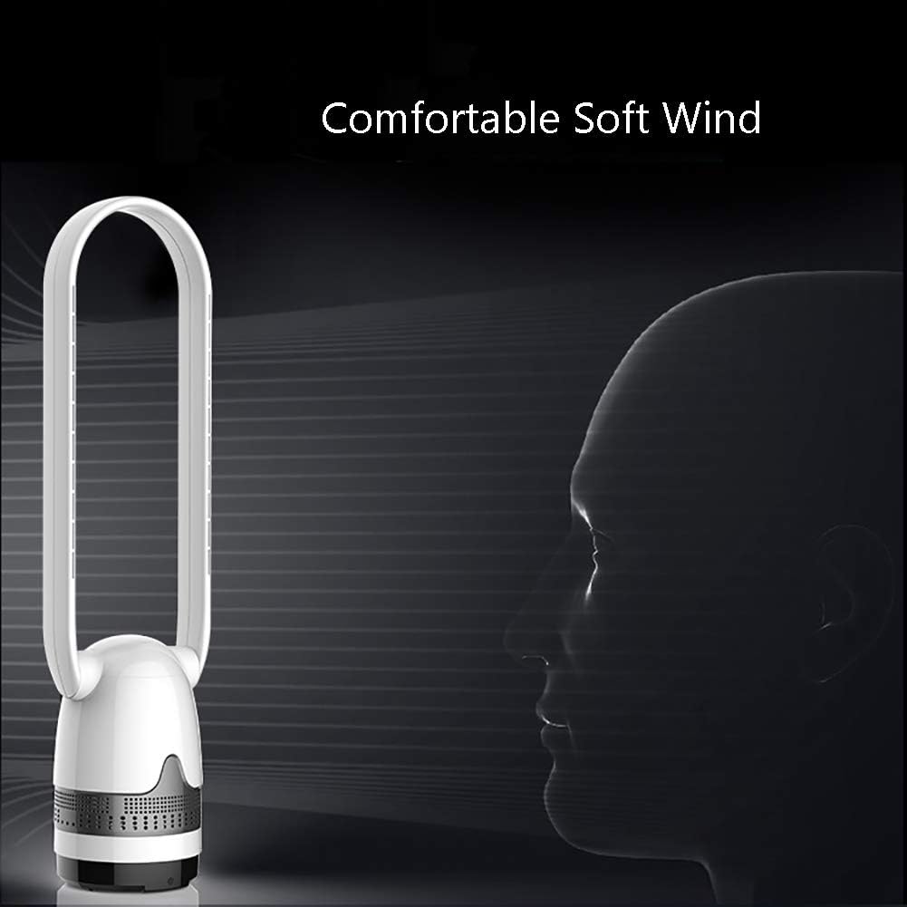 8 Speeds Timing Desktop Tower Fan,Quiet Home Mute Fan,Remote Control Safety Bladeless Fan,Negative Ions Air Cleaner Air Cooler A 32inch