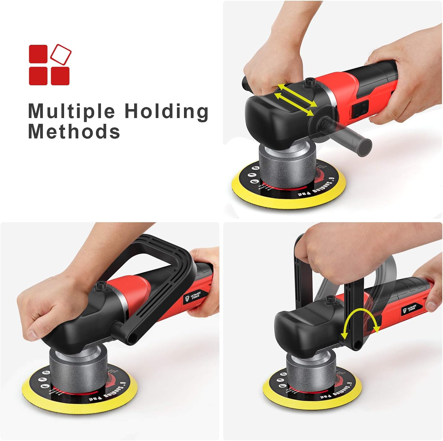 Goplus Car Buffer Polisher, 6 Inches Dual Action Random Orbital Polisher w/ 6 Variable Speeds for Car Polishing, Sanding, Waxing Pack of 2