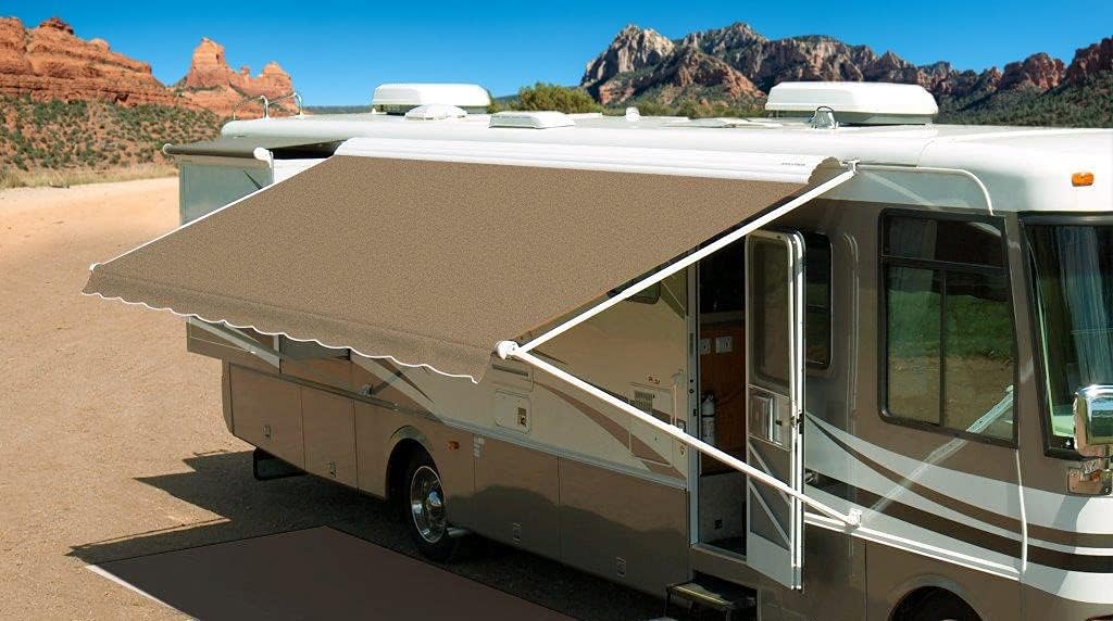 RV Awning Fabric Replacement - Acrylic for Dometic with existing Metal Cover (18' (Fabric 17'2"), Cadet Grey)