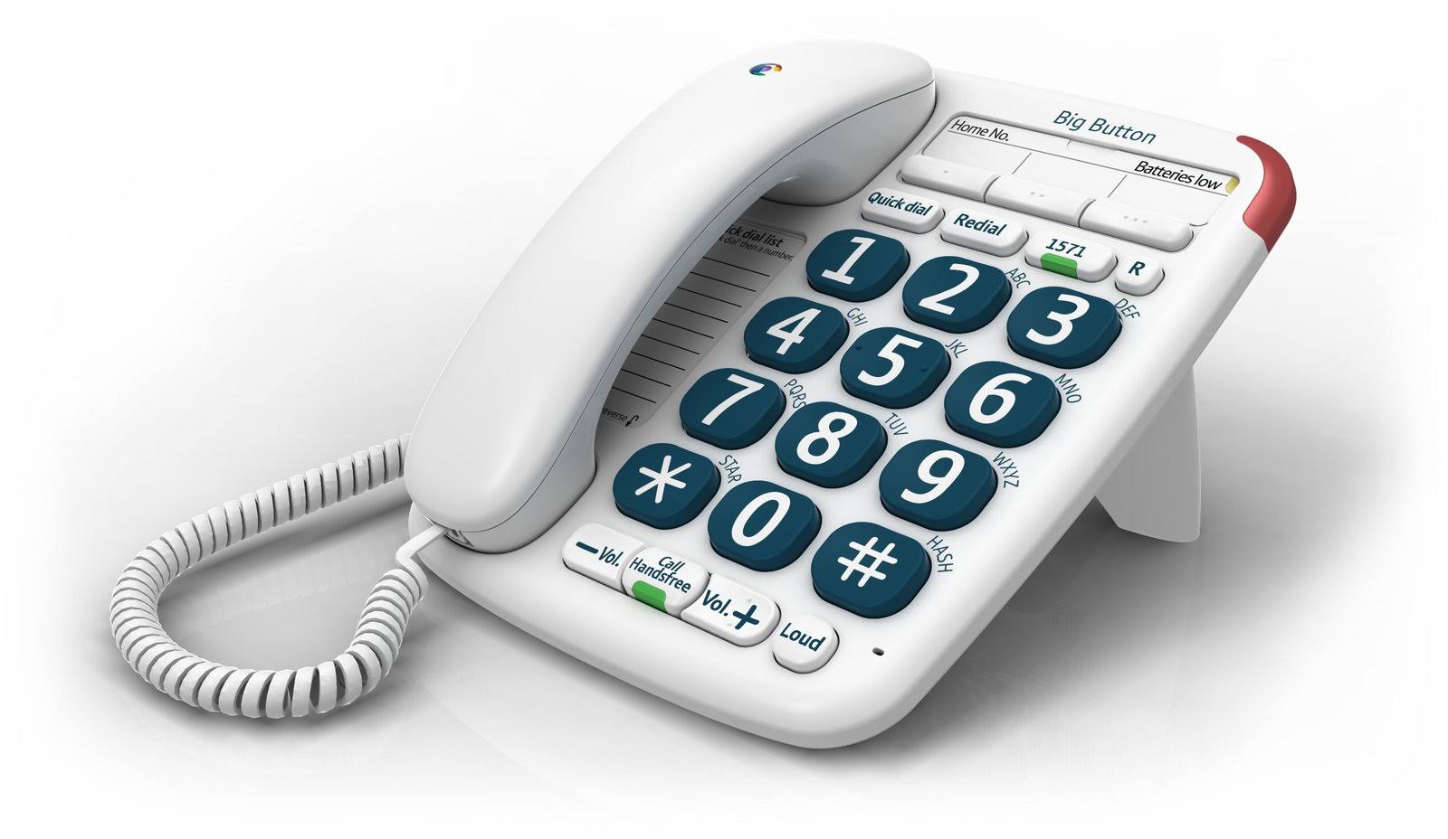 BT Big Button 200 Corded Telephone - White 45412