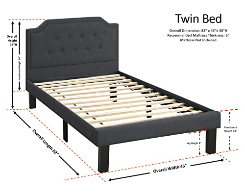 Poundex Bed, twin, Brown