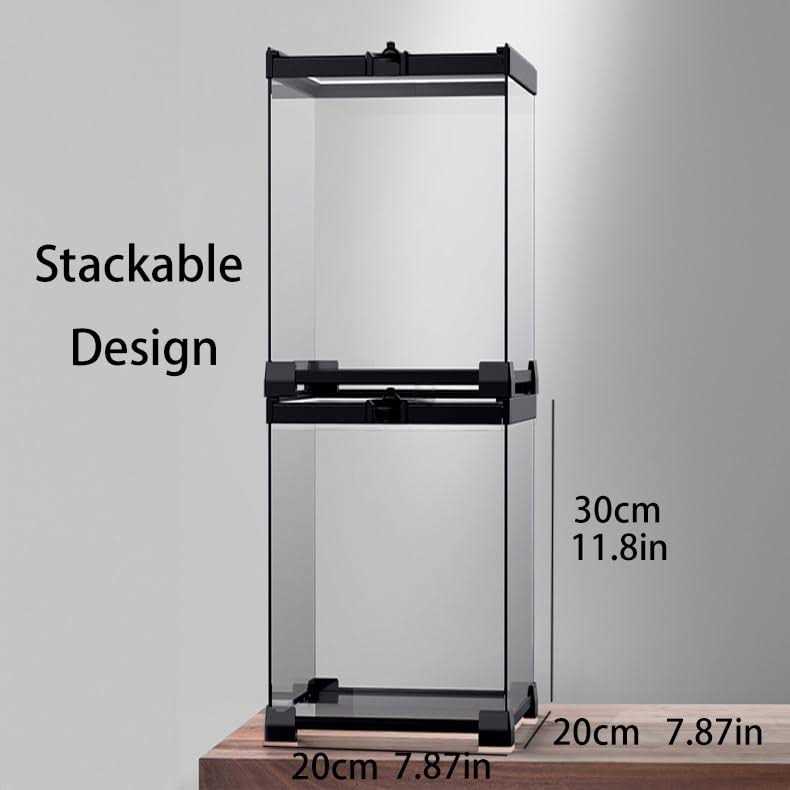 SARUFO Reptile Terrarium 8 * 8 * 12 Amphibian Vertical Habitat Tank Starter Kit