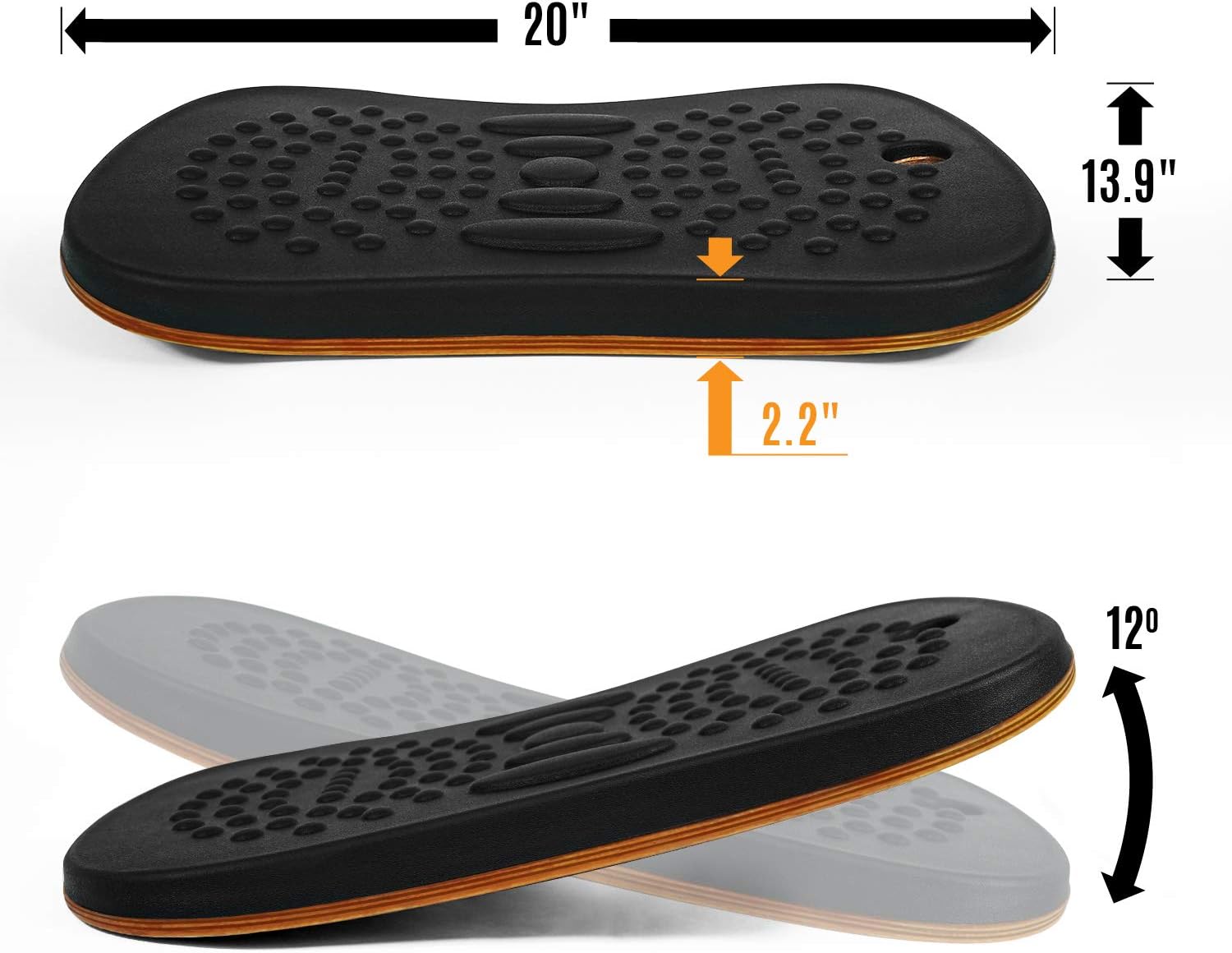 Yes4All Wobble Balance Board for Standing Desk/Anti-Fatigue Office Foam Pad - Standing Desk Mats, Rocker Board, Anti-Fatigue Foam Mat, Office Accessories, Wobble Board Pack of 2