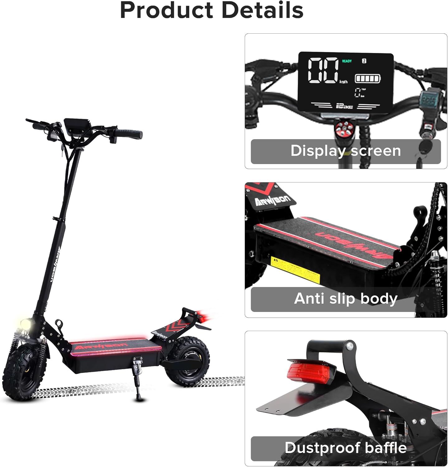 Electric Scooter for adult, 2500W Motor up to 30 MPH Max 30 Miles 11 inch Pneumatic Tire, Front (Ultra Double) Suspension and Double Brake, Foldable Escooter Adult Without Seat
