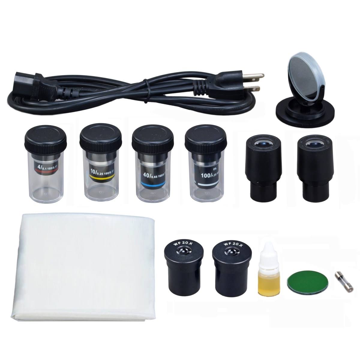 OMAX 40X-2000X Compound Binocular LED Biological Microscope with Aluminum Carrying Case