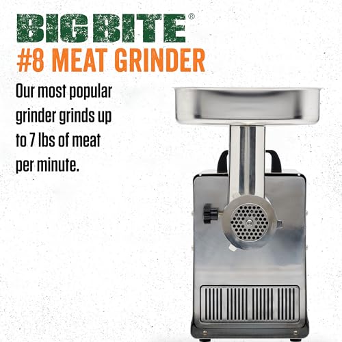 LEM Products BigBite Meat Grinder, Stainless Steel Electric Meat Grinder Machine