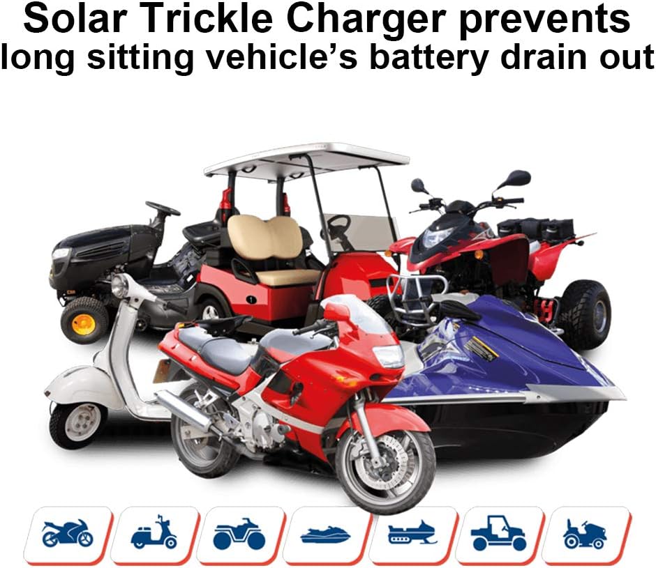 ECO-WORTHY 12 Volt 10 Watt Solar Car Battery Charger & Maintainer, Solar Panel Trickle Charger, Portable Power Backup Kit with Alligator Clip Adapter for Car, Boat, Automotive, Motorcycle, RV