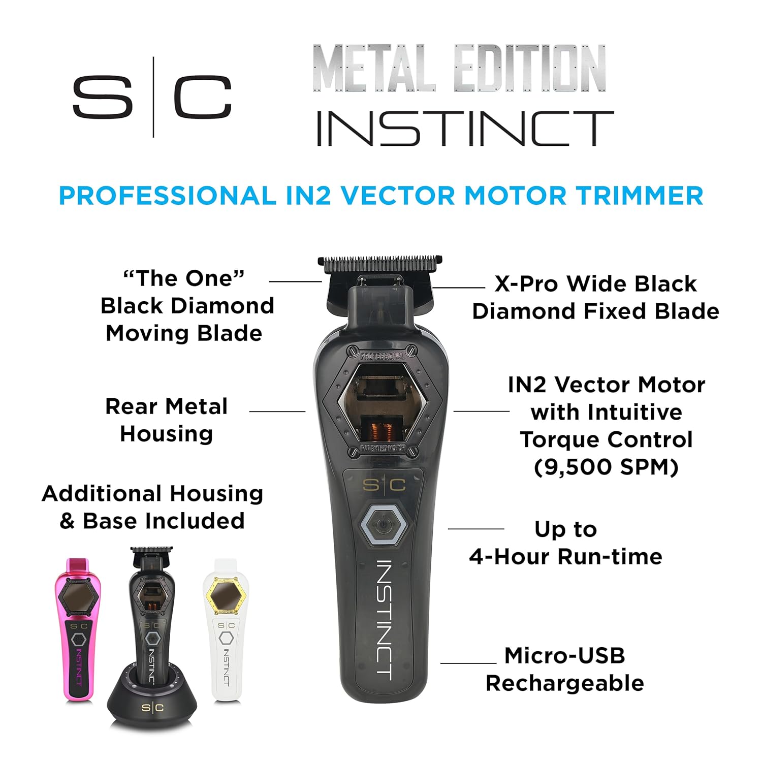 Stylecraft Instinct Metal Edition Professional Hair Clipper, Trimmer and Shaver