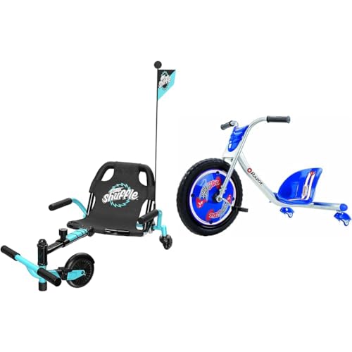 Crazy Cart Shuffle by Razor – Kid-Powered Drifting Go-Kart for Ages 4+, Crazy Cart Drift Bar Technology, Adjustable Frame with 5 Length Settings