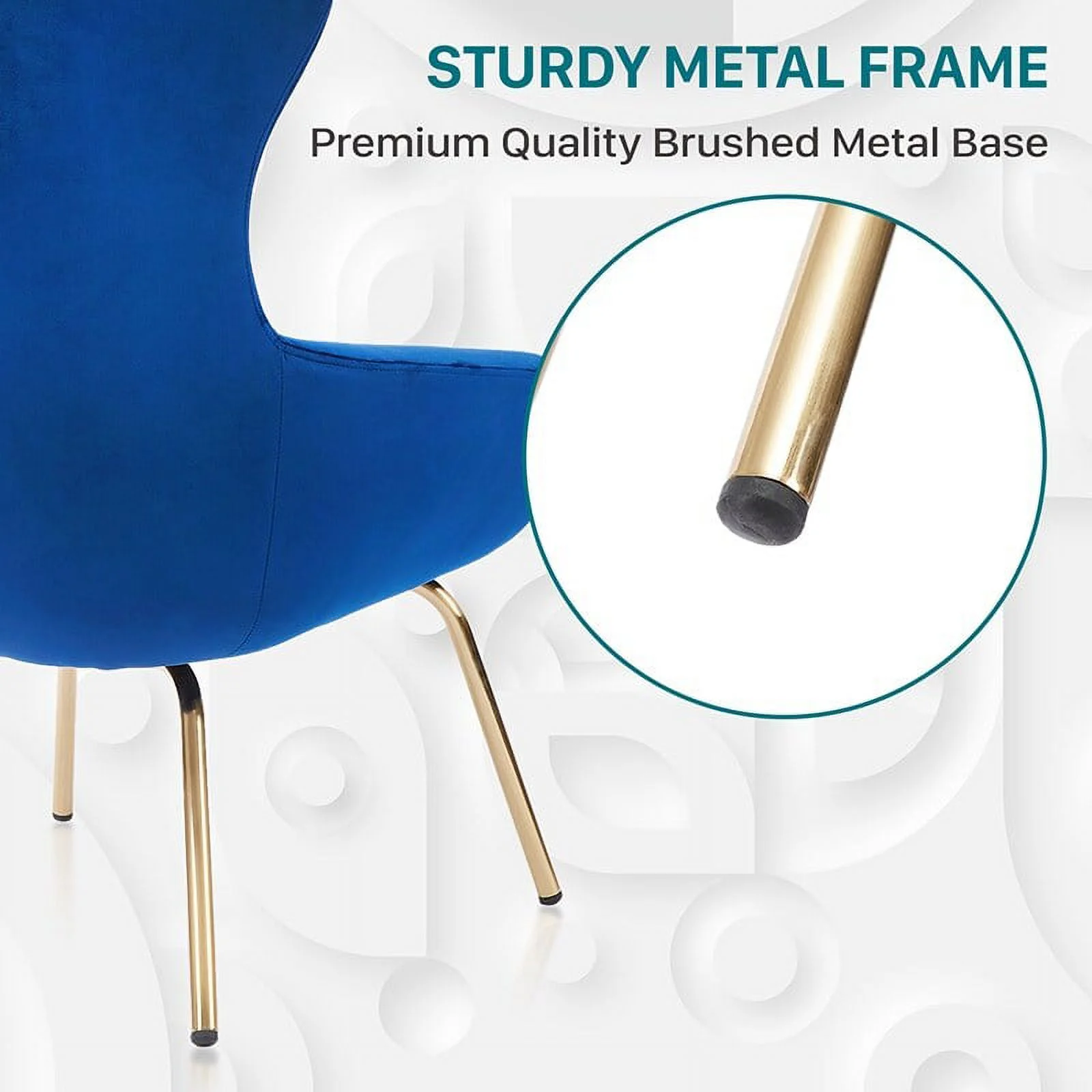Furniture of America Waters Mid-Century Modern Blue Metal Office Chair by