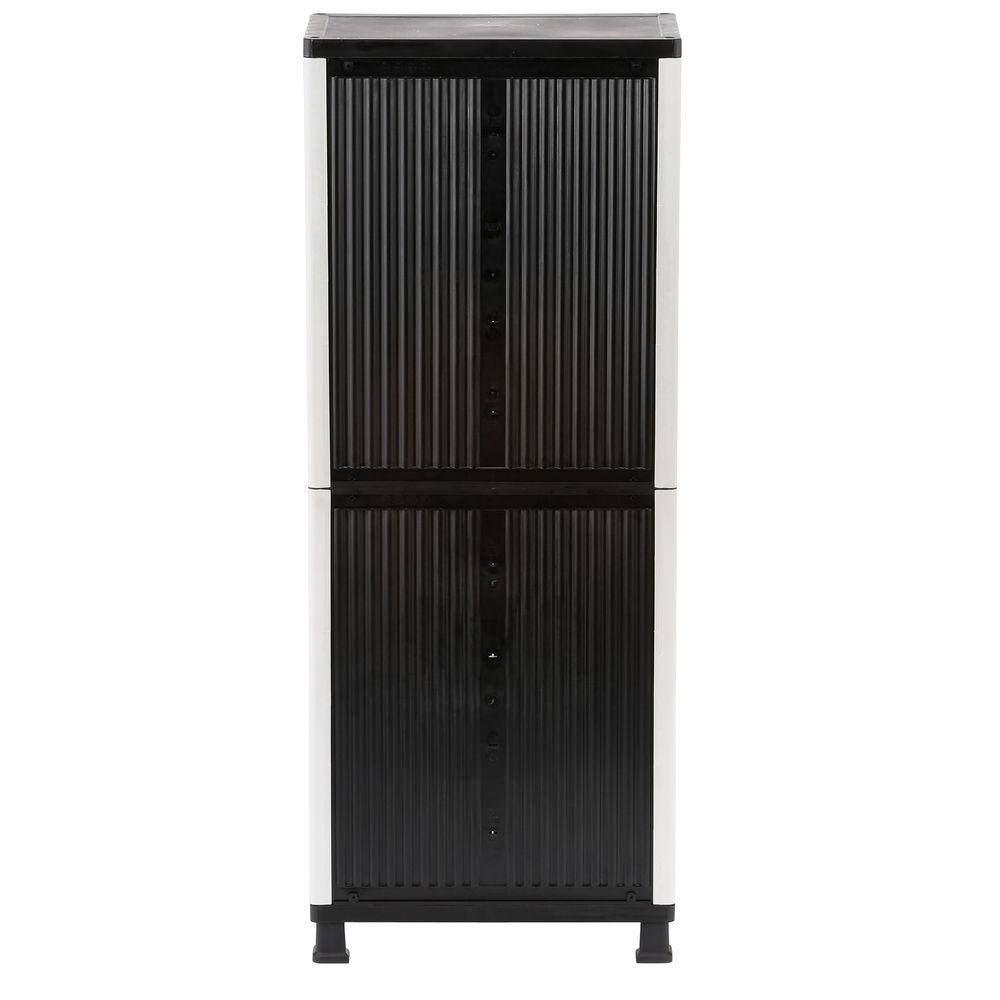 HDX 27 in. W 4 Shelf Plastic Multi-Purpose Cabinet in Gray 221874