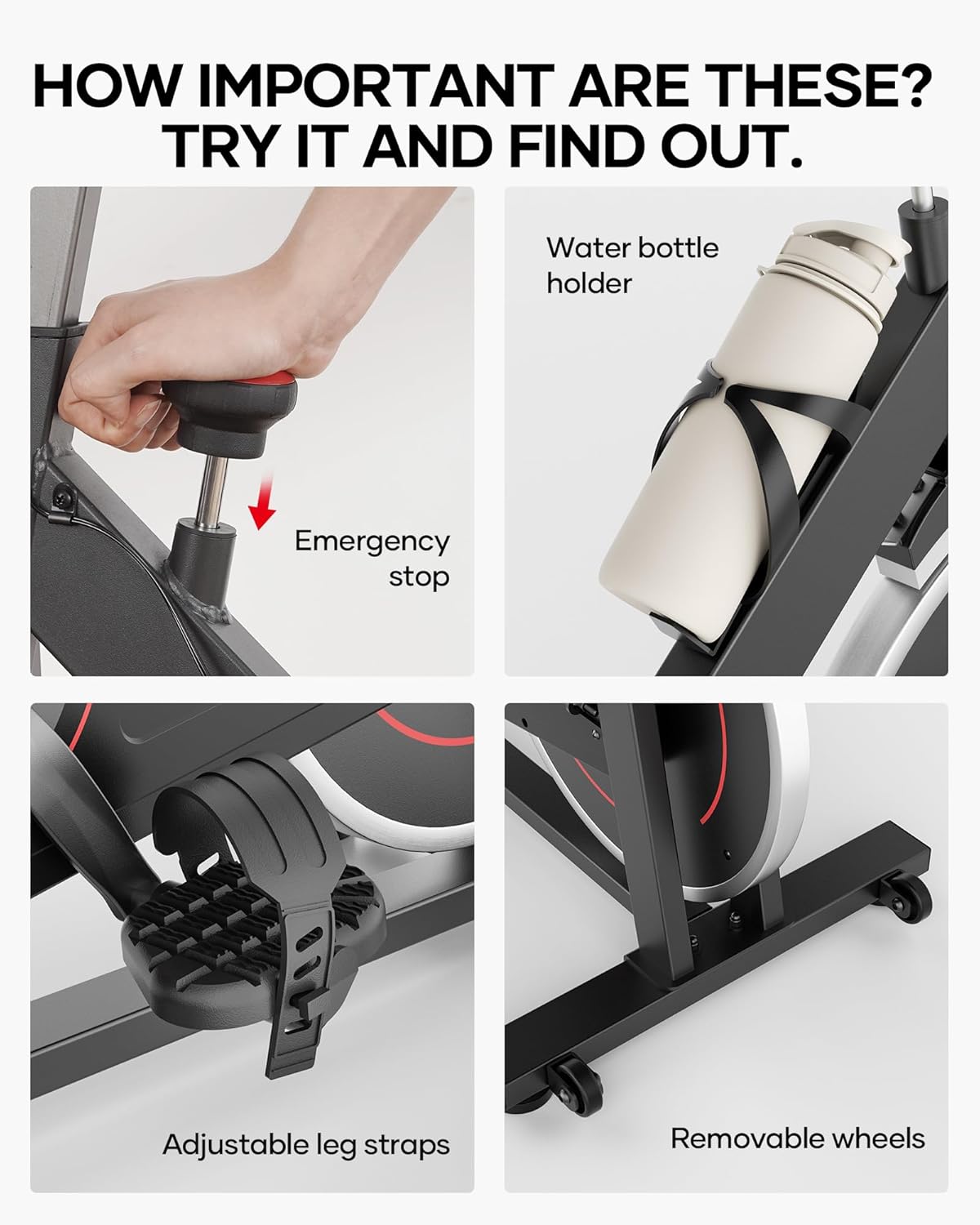 Exercise Bike Stationary Bikes for Home Cycling Bike Indoor Bike with Resistance Comfortable Seat Cushion LCD Monitor Silent Belt Drive Heavy Flywheel 300lbs Weight Capacity