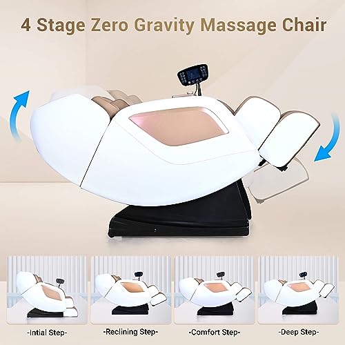 Massage Chair Full Body with Heat, Full Body Zero Gravity Shiatsu Massage Chair, Kneading Recliner w/ 20 Auto Modes, Foot Massage, Bluetooth, USB Charging Port, Touch Screen Controller