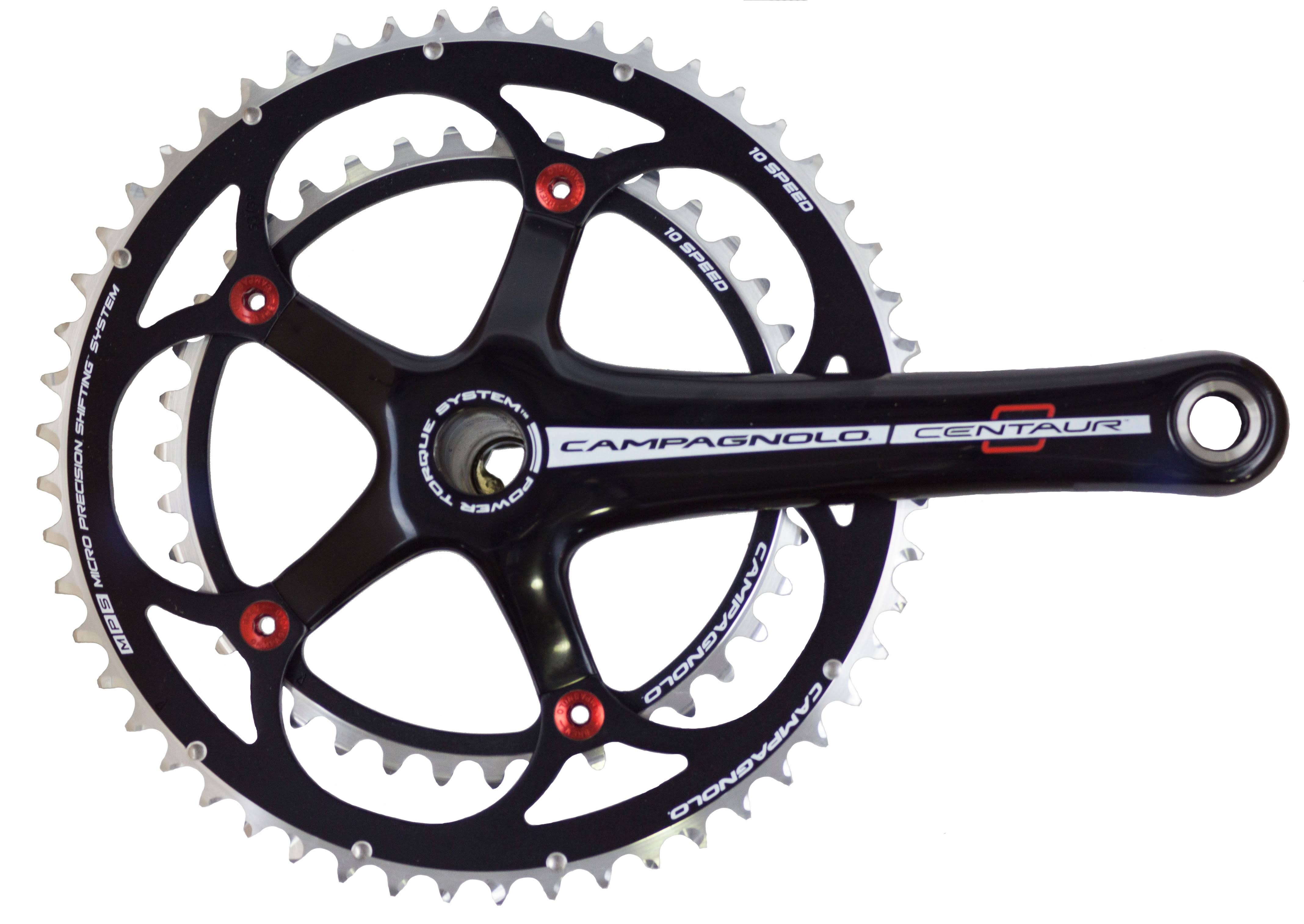 Campagnolo Centaur Black/Red Power-Torque 10 Speed Double Compact 34/50 Crankset 172.5mm