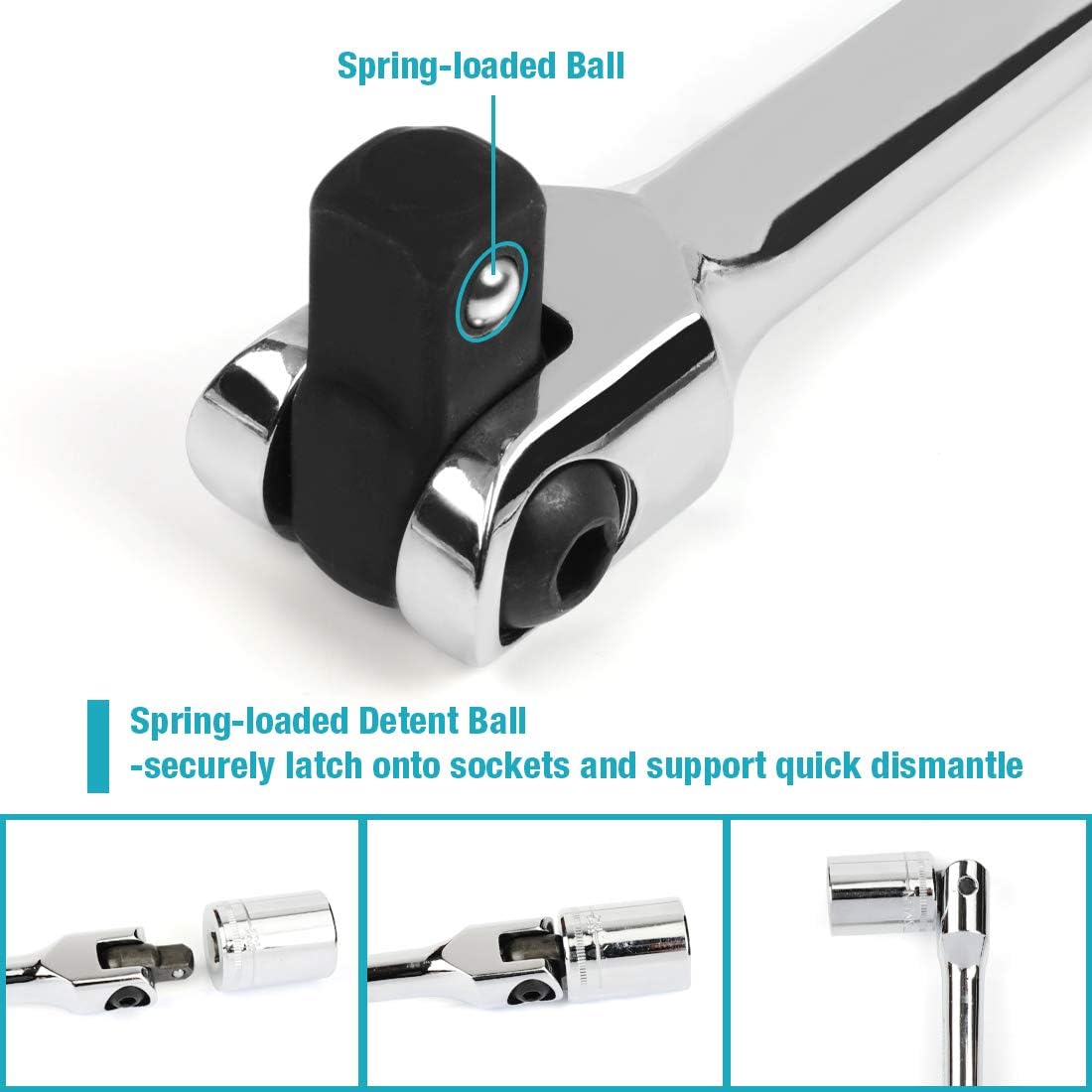 DURATECH 1/2-Inch Drive Click Torque Wrench, 30-160 Ft-lb, with Socket Adapter, Extensions Bar, Storage Case Included