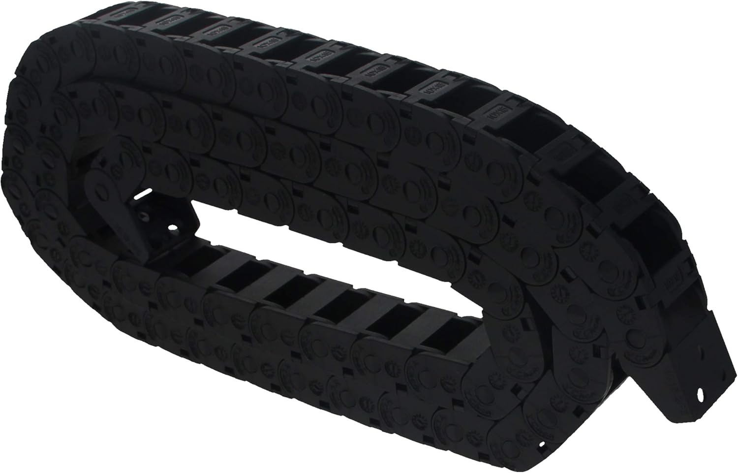 Fielect Drag Chain Cable Carrier Open Type with End Connectors R100 35X100mm 1 Meter Plastic for Electrical CNC Router Machines Black 1Pcs