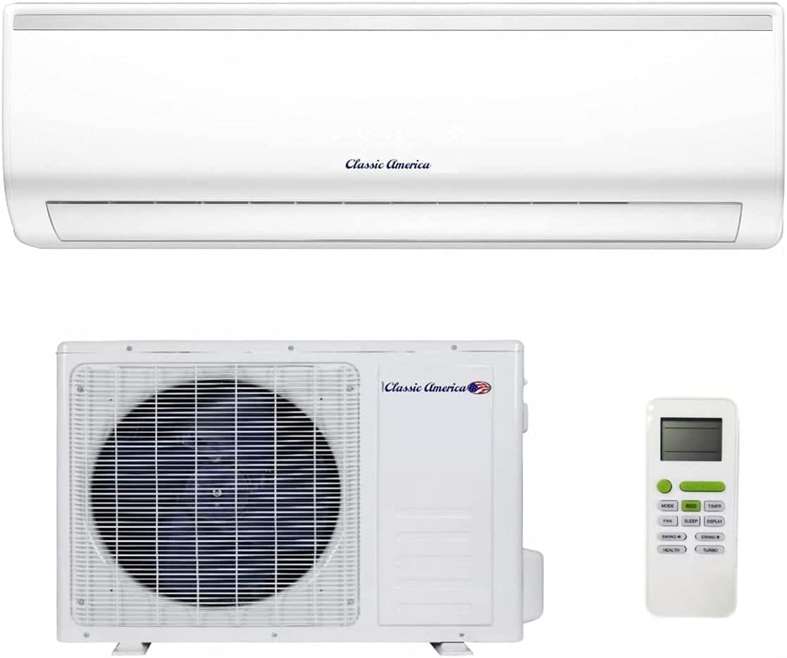 (12000BTU/120VAC/20SEER) Mini Split AC/Heating System - 600 SqFt Coverage - Ductless/Wall Mounted - Energy Saving Inverter - Includes 16' Installation Kit and Remote - WiFi/Alexa Ready