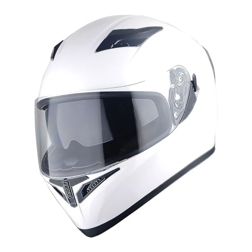 1Storm Motorcycle Full Face Dual Visor Helmet Bundle with Spoiler and Motorcycle Bluetooth Headset: HJK316 Matt Black