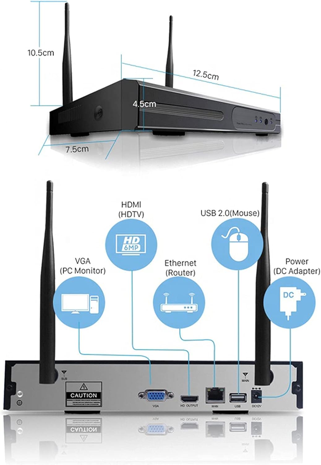 2MP Security Camera System Outdoor 8 Channel DVR Surveillance Kit Night Vision Cam,IP66 Weatherproof Home CCTV Cameras,Instant Email Alert with Images