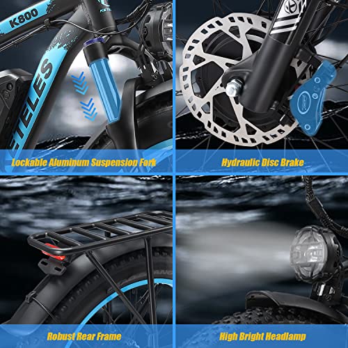 1000W/2000W Electric Bike for Adults Electric Bicycle Electric Mountain Bike with 48V 17.5AH/23AH Removable Battery 26" Fat Tire Ebike 21-Speed Gears Hydraulic Disc Brake Electric City Bike