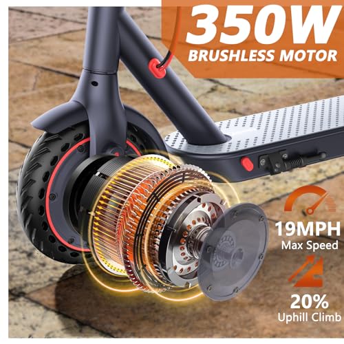 E Scooter for Adults 19-22 MPH 350/500W Motor 281/441Wh Battery,8.5"/10" Tires,Motorized Scooter Up to 22 Miles Range, Foldable Scooter with Double Shock Absorption/Bearing 265 LBS/APP Control