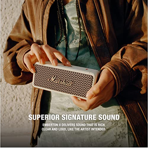 Marshall Emberton II Portable Bluetooth Speaker, Black & Brass