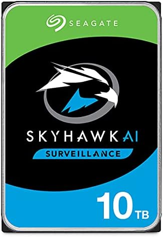 Seagate Skyhawk AI 10TB Video Internal Hard Drive HDD 鈥?3.5 Inch SATA 6Gb/s 256MB Cache for DVR NVR Security Camera System with in-House Rescue Services (ST10000VE001)