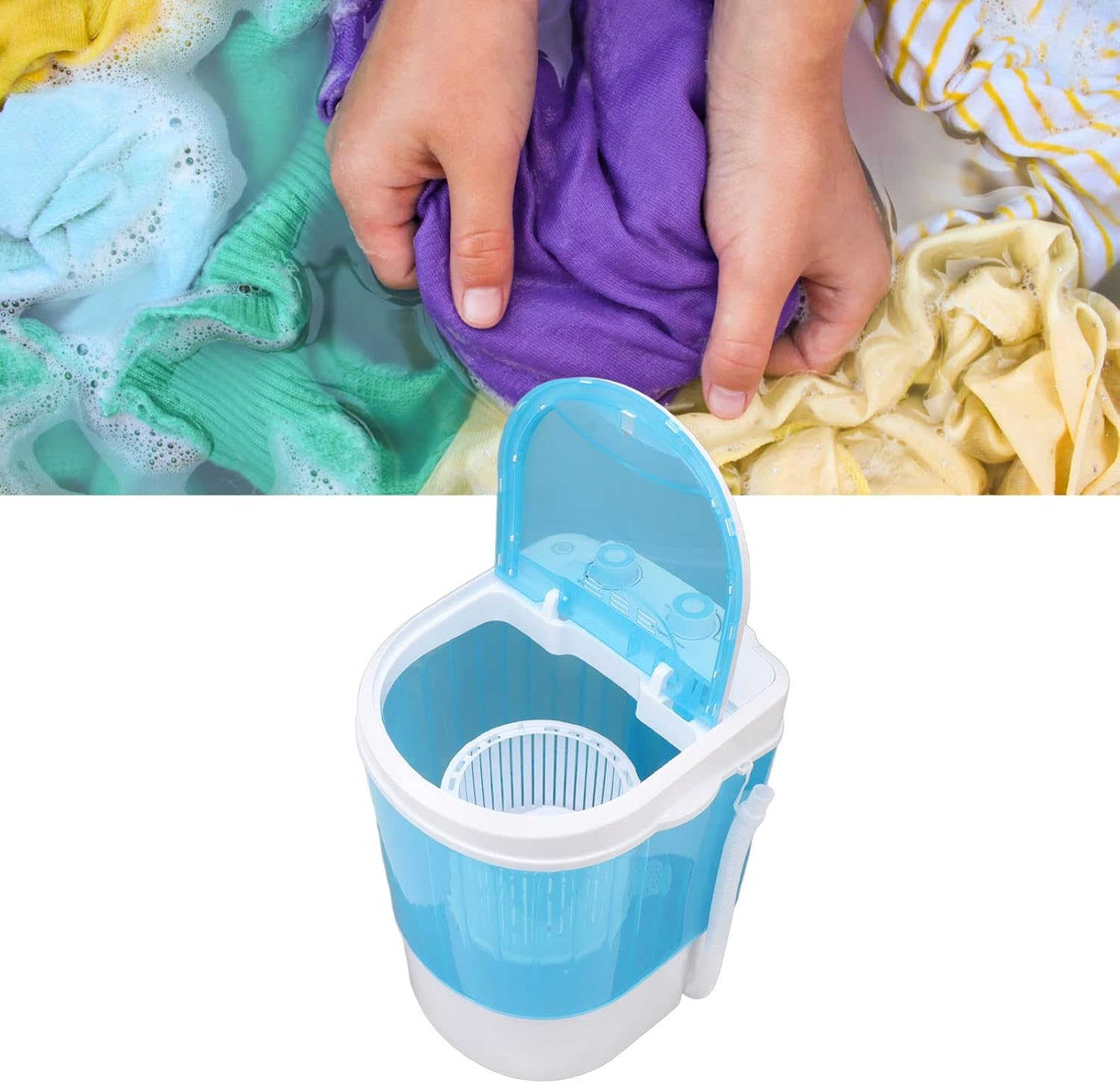 Portable Washing Machine, Mini Washer and Dryer Combo, Mini Top Load Washing Machine Washer Spinner for Camping, RV, Travel, Lightweight and Easy to Carry