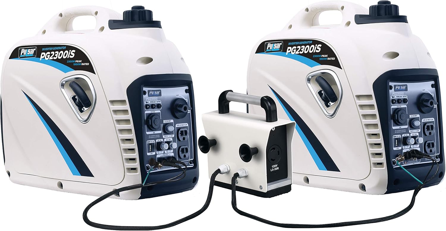 Pulsar PG2300iS 2,300W Portable Super Quiet Gas-Powered Inverter Generator with USB Outlet & Parallel Capability, CARB Compliant