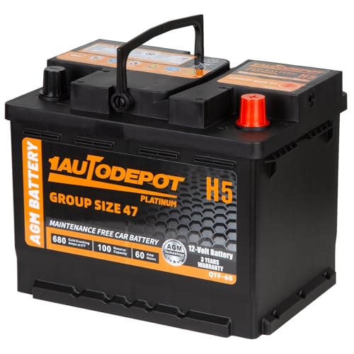 BCI Group 24F Car Battery, 12V 70Ah Automotive Battery Premium Maintenance Free AGM Batteries, 710CCA, 120RC, 36 Months Warranty