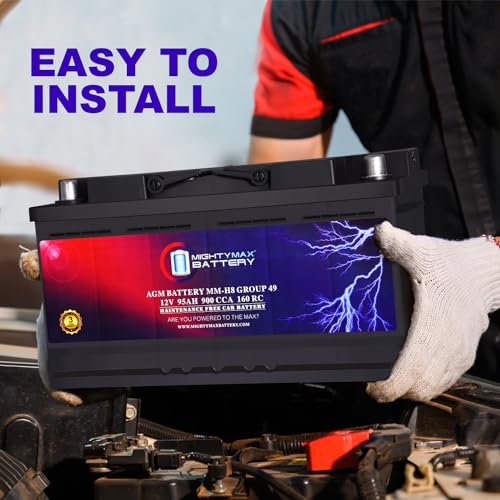 Mighty Max Battery MM-H5 Start and Stop Car BCI Group Size 47 12V 60 AH, 100RC, 680 CCA Rechargeable AGM Car Battery