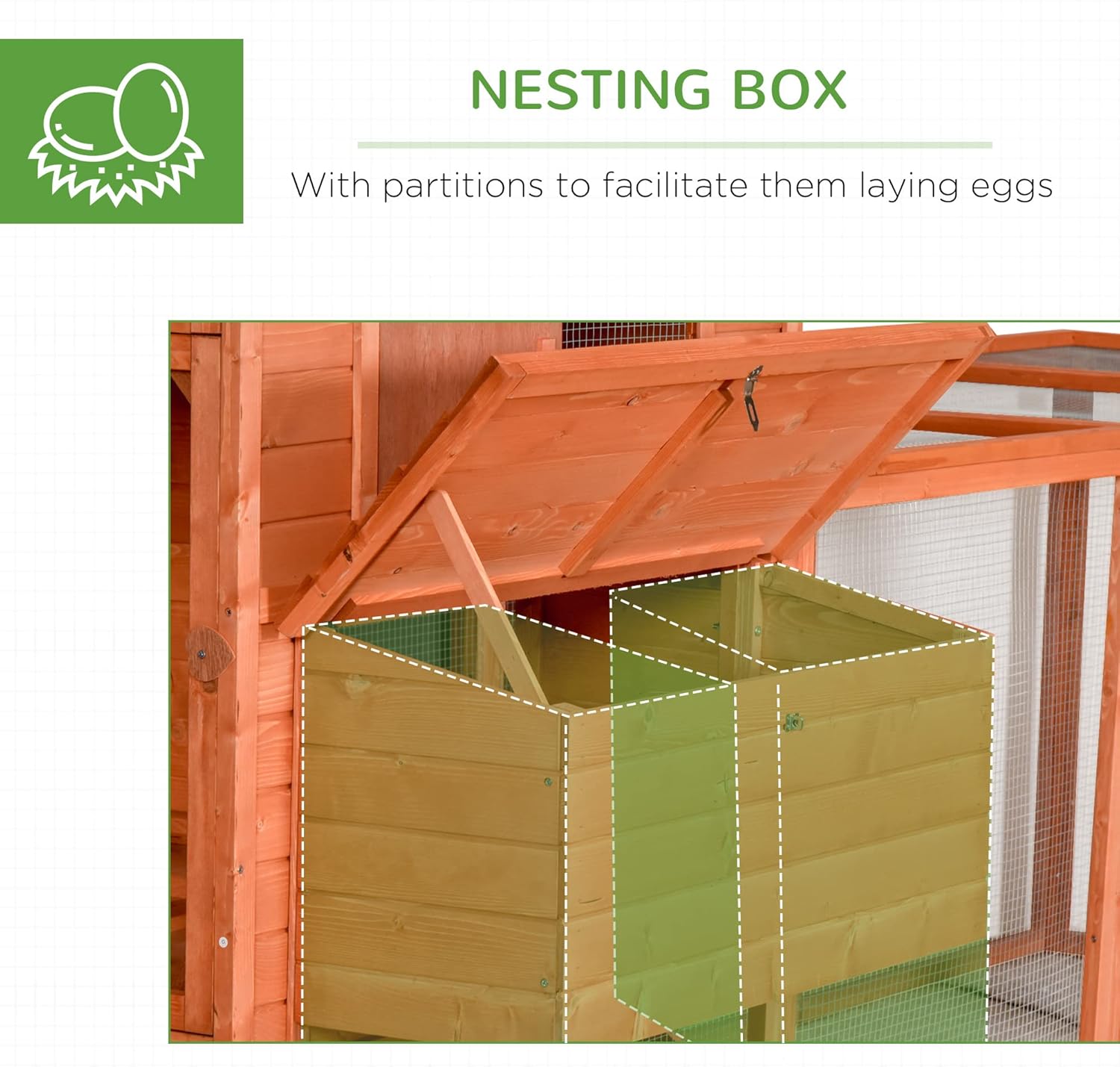PawHut 145" Chicken Coop Large Chicken House Rabbit Hutch Wooden Poultry Cage Pen Garden & Backyard with Run & Inner Hen House Space