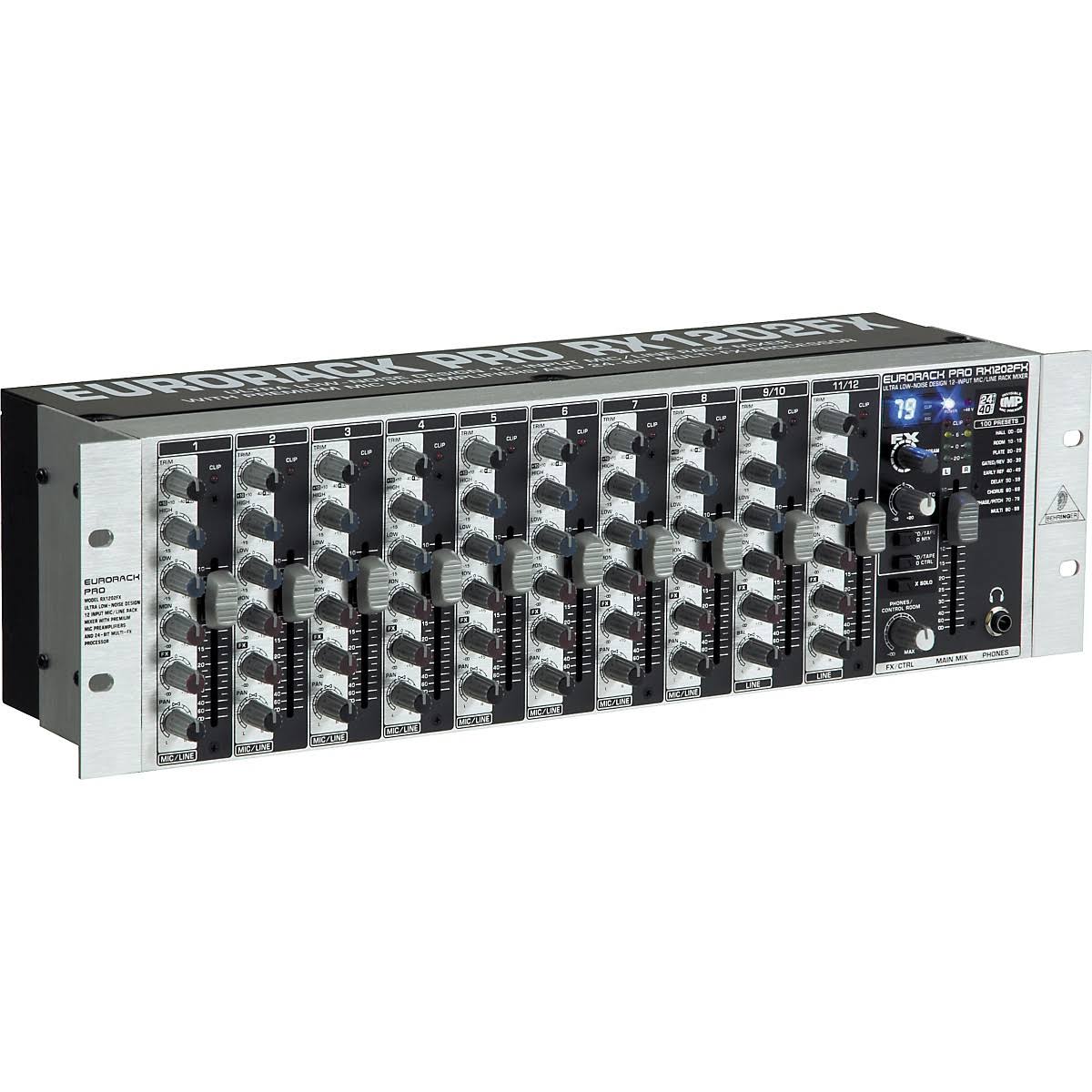 Behringer RX1202FX Ultra Low-noise Design 12-input Mic/line Rack Mixer