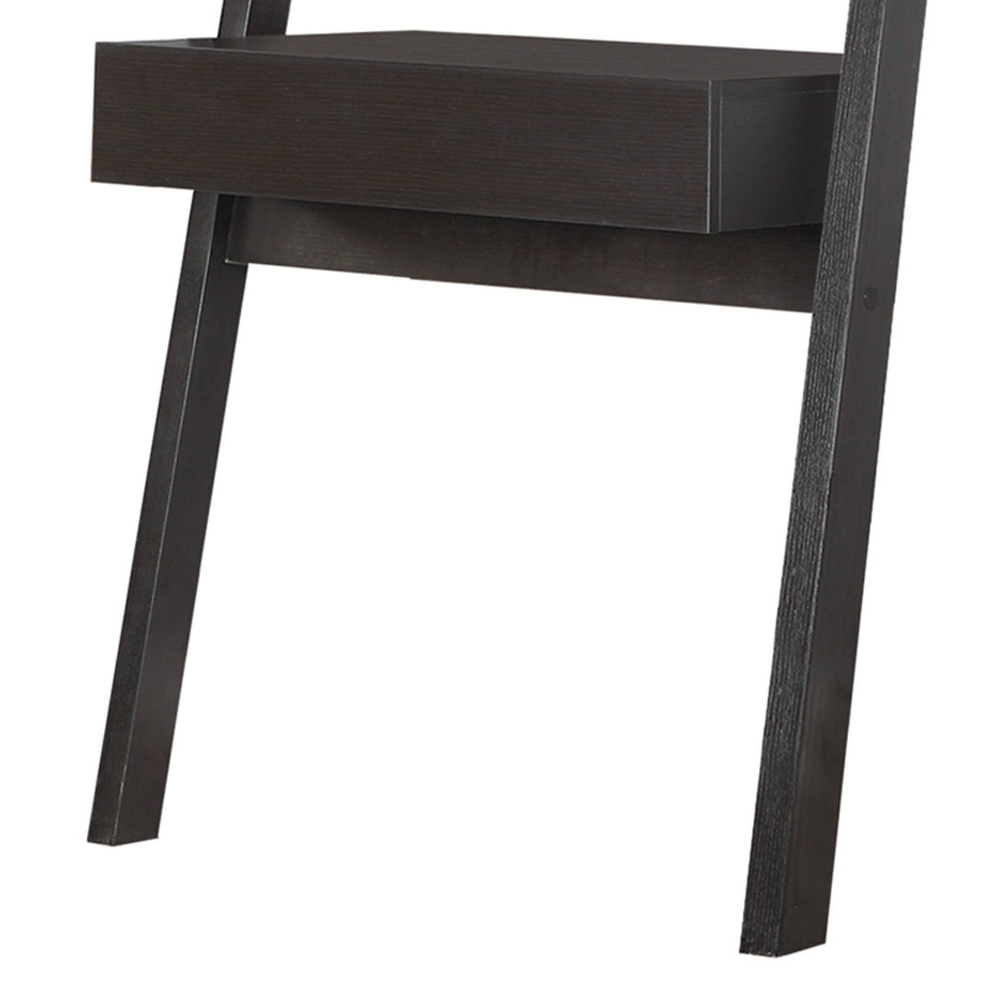 Benzara - Ladder Desk with One Drawer, Cappuccino