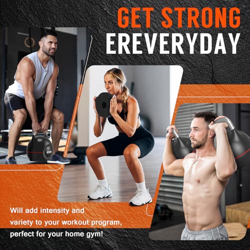 7-in-1 Adjustable Kettlebell, Quick-Adjust Kettlebell for Strength Training, 5-44 LBS Adjustable Weights for Home Gym