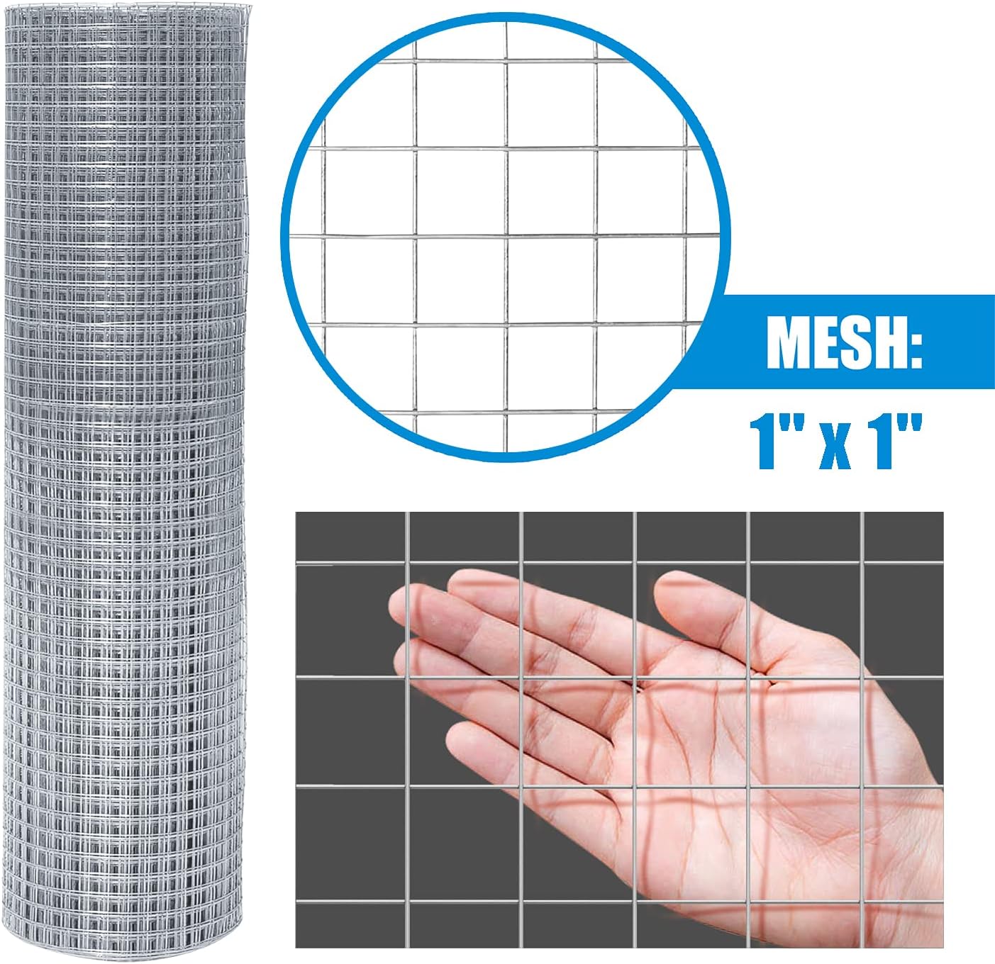 Fencer Wire 16 Gauge Hot-Dipped Galvanized Welded Wire Fence with 1 inch x 1 inch mesh size (4 ft. x 100 ft.)