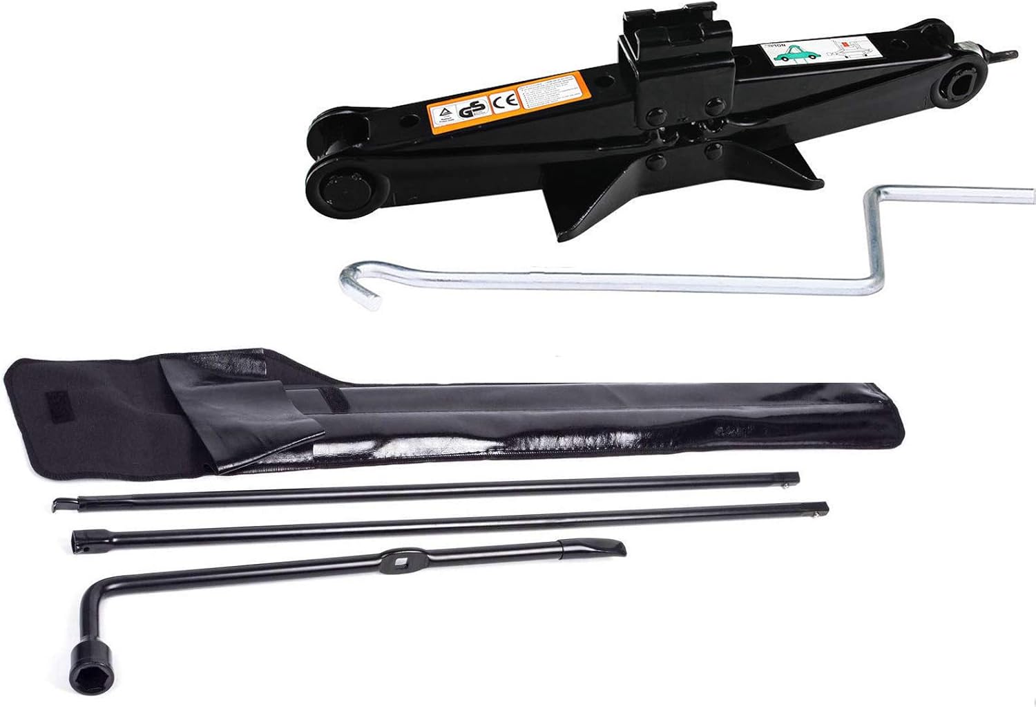 Truck Spare Tire Tool Kit Iron Replacement for Ford F-250 F-350 F-450 F-550 Super Duty (2003-2007) & Scissor Car Jack 2 Ton/105-385mm Capacity