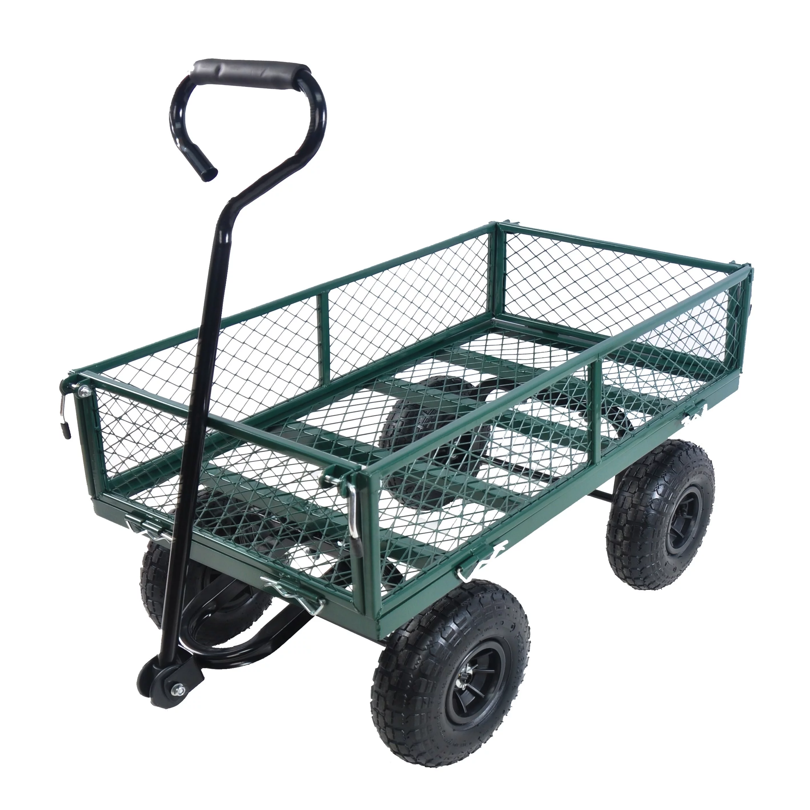 Heavy Duty Lawn Garden Utility Cart Wagon Wheelbarrow Steel Trailer - Curated Treasures Market