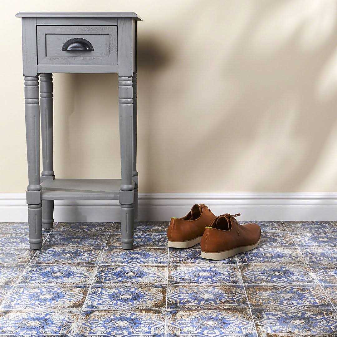 Bond Tile Antique Flora Encaustic Look 8 in. x 8 in. Matte Porcelain Floor and Wall Tile - Shop Hardware Tools Online Store