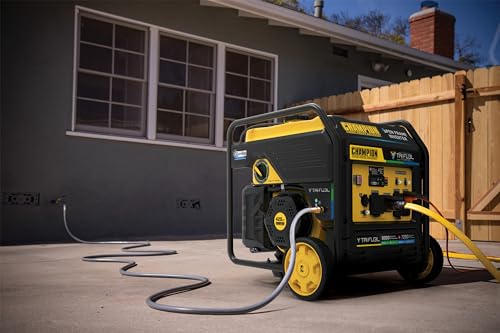 Champion Power Equipment 9000-Watt Electric Start Tri Fuel Home Backup Portable Open Frame Inverter Generator with Quiet Technology and CO Shield