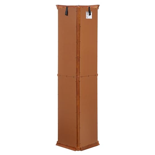 Display Cabinet Lighted,Corner Curio Display Cabinet with Adjustable Shelves & Mirrored Back,Storage Cabinet Wood Frame Collectibles Toy Display for Living Room, Kitchen,Pantry light bulb not included