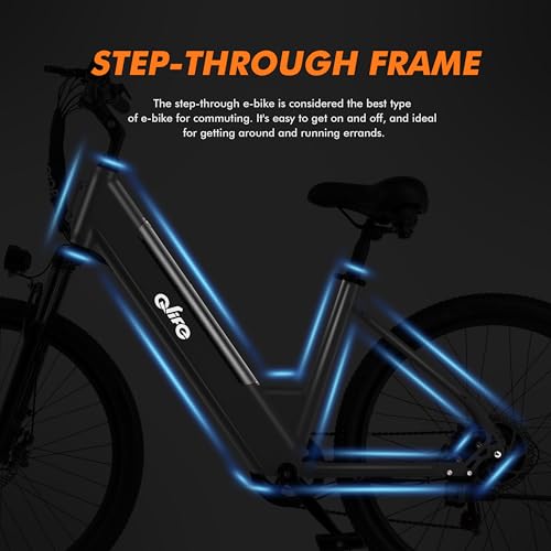 Cityone Electric Bike for Adults 26" Step-Through 22MPH Ebike with 2.1" Tire,UL2849 Certified Built-in Removable Battery,Peak 750W Motor Ebikes with 7 Speed, Commuter E Bicycle