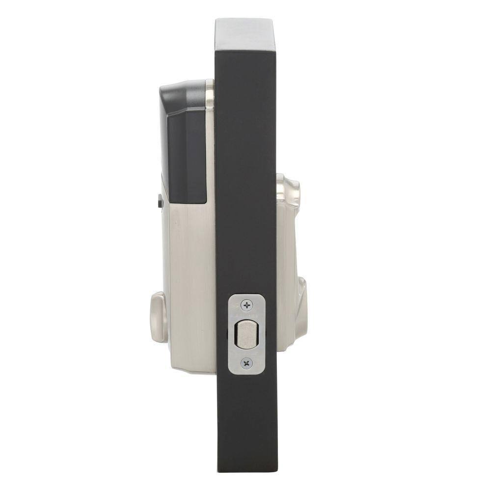 Schlage Connect Camelot Satin Nickel Touchscreen Deadbolt with Alarm